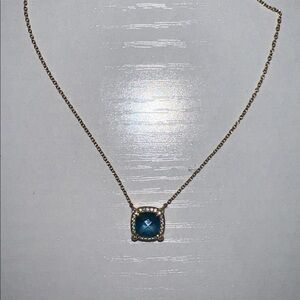 Authentic David Yurman CHATELAINE® PAVÉ BEZEL PENDANT NECKLACE